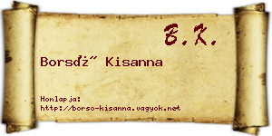 Borsó Kisanna névjegykártya